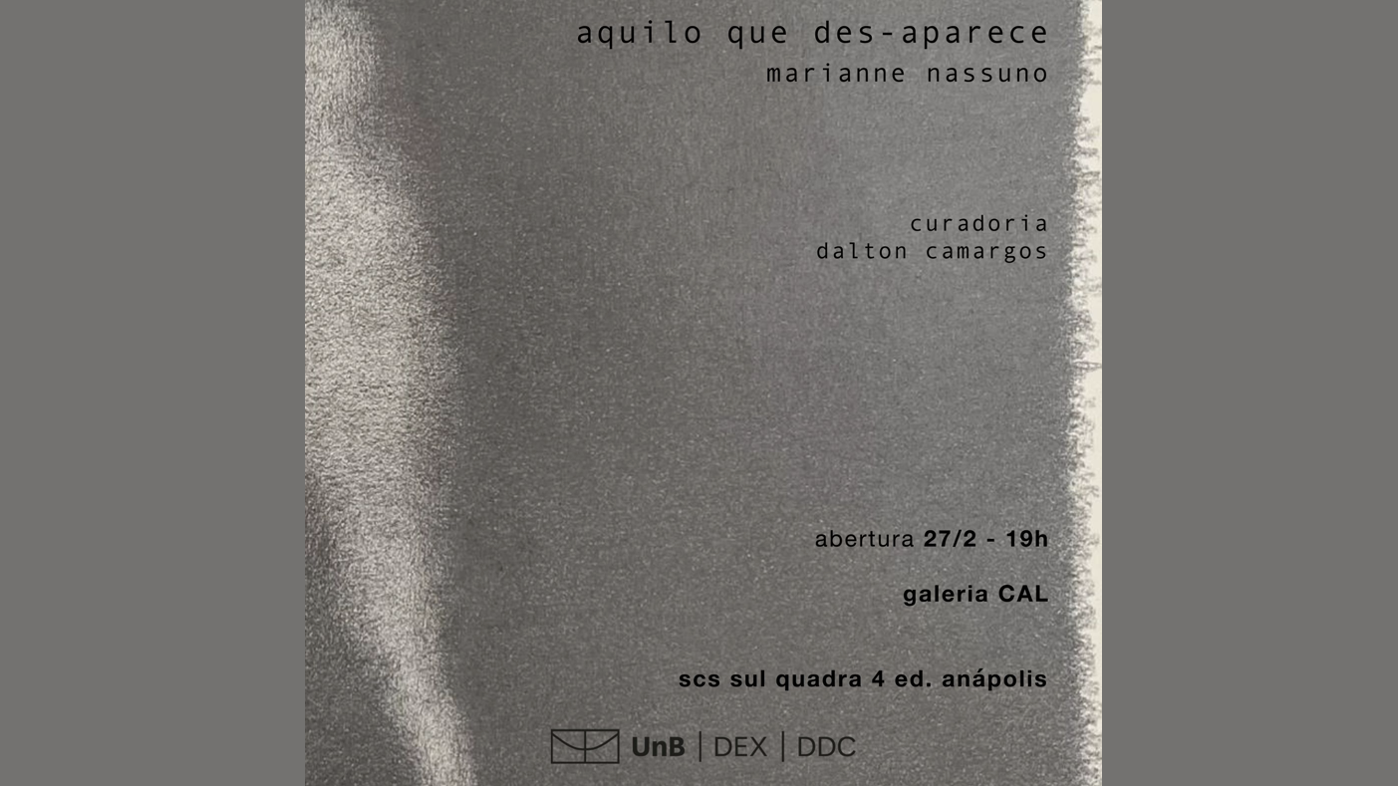 Exposição aquilo que des-aparece